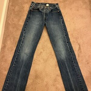Levi's 501 Straight Leg Jeans with Vintage Distressing